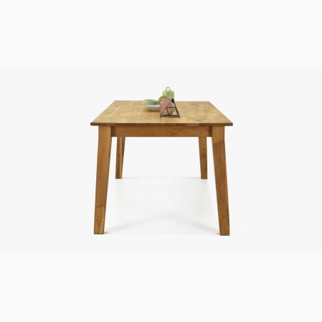 Drevený jedálenský stôl Mirek dub a stoličky Arosa sivá