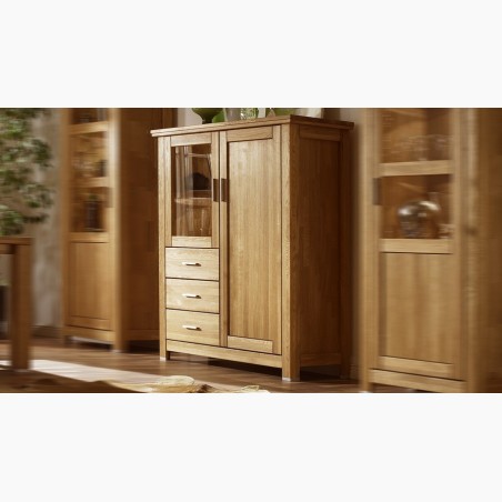 Dubová komoda so sklom, Alexandra 45 , komody - 5