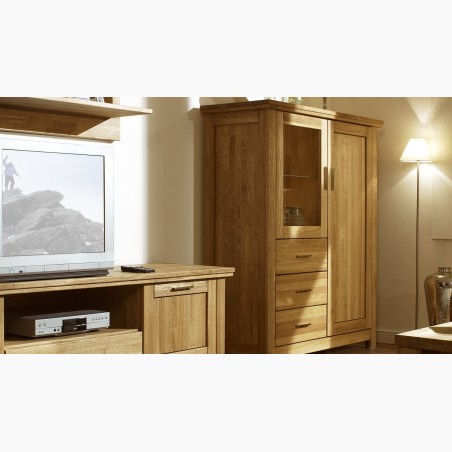 Dubová komoda so sklom, Alexandra 45 , komody - 7