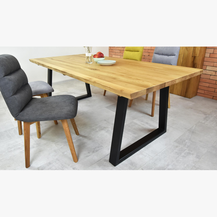 Luxusný stôl z masívneho dreva - čierne oceľové nohy, Torino 180 x 90 cm , Jedálenské stoly- 2