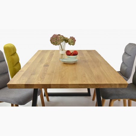 Luxusný stôl z masívneho dreva - čierne oceľové nohy, Torino 180 x 90 cm , Jedálenské stoly- 7