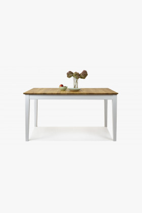 Masívny dubový stôl + biely stôl, Tomino 2