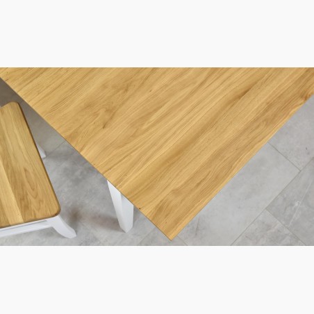 Masívny dubový stôl + biely stôl, Tomino