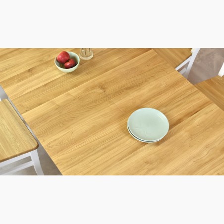 Masívny dubový stôl + biely stôl, Tomino