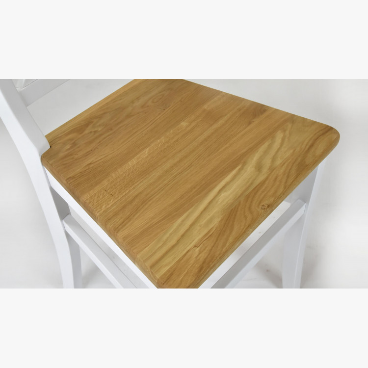 Dubová stolička Torina dub + biela , jedálenská stolička Dub- 8