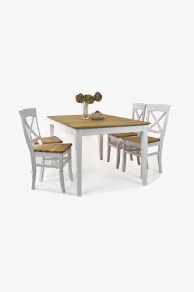 Dubová stolička Torina dub + biela , jedálenská stolička Dub- 1 2