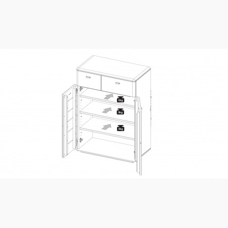 Komoda - masívny dub, Texas 10