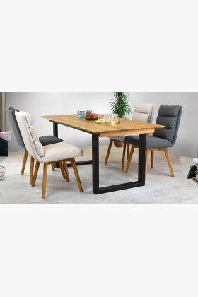 Rozkladací dubový stôl - kovové nohy, Rennes 180-280 x 90 cm , Rozkladacie jedálenské stoly- 1 2