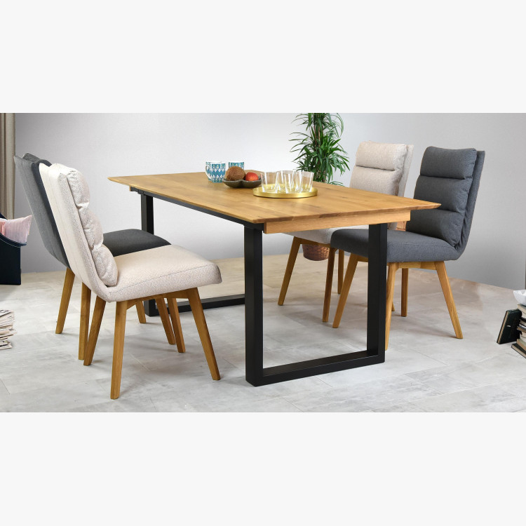 Rozkladací dubový stôl - kovové nohy, Rennes 180-280 x 90 cm , Rozkladacie jedálenské stoly- 2