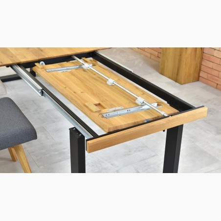 Rozkladací dubový stôl - kovové nohy, Rennes 180-280 x 90 cm , Rozkladacie jedálenské stoly- 6