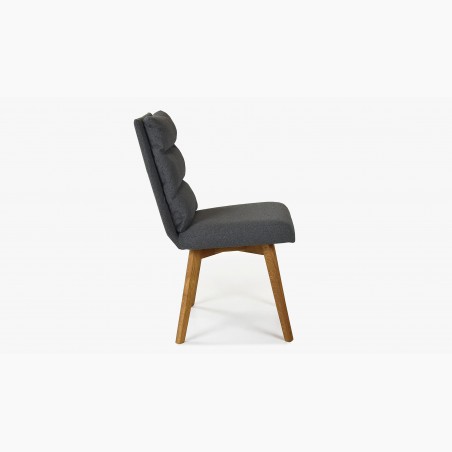 Pohodlná stolička,Kampa - nohy dub, tmavosivá , Jedálenská stolička- 4