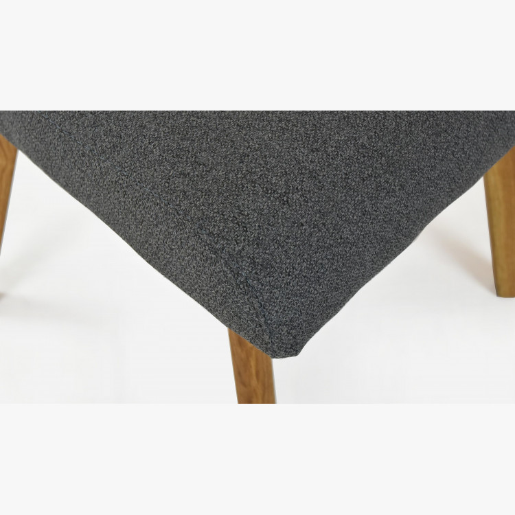 Pohodlná stolička,Kampa - nohy dub, tmavosivá , Jedálenská stolička- 6