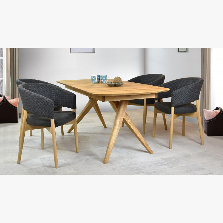 Luxusné kreslo do jedálne - tmavočierna látka - LILY