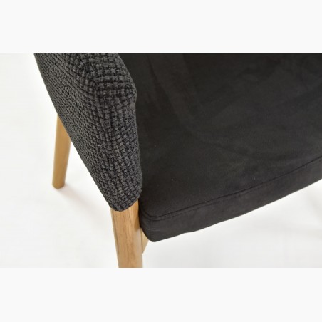 Luxusné kreslo do jedálne - tmavočierna látka - LILY