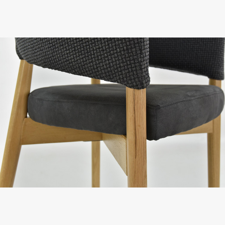 Luxusné kreslo do jedálne - tmavočierna látka - LILY