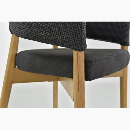 Luxusné kreslo do jedálne - tmavočierna látka - LILY