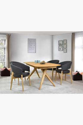 Luxusné kreslo do jedálne - tmavočierna látka - LILY , Jedálenské stoličky- 1 2