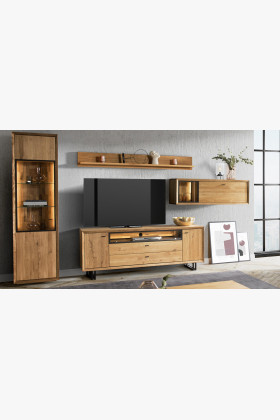 Dubová vitrína so sklom, vilo 10 2