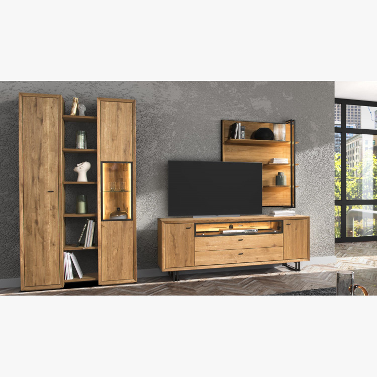 Vitrína a regálová zostava dub, Vilo 11+12+13