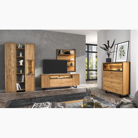 Príborník na kovových nohách dub, Vilo 46