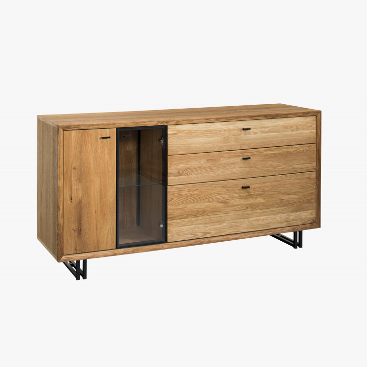 Veľká dubová komoda na kovových nohách, Vilo 49