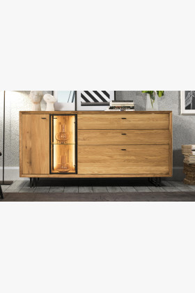 Veľká dubová komoda na kovových nohách, Vilo 49 2