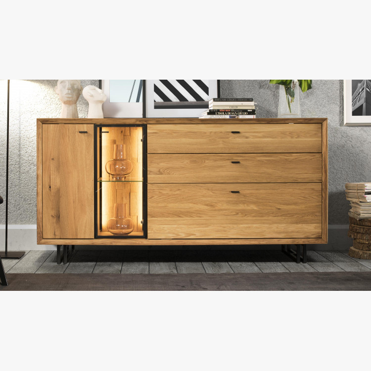 Veľká dubová komoda na kovových nohách, Vilo 49
