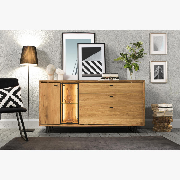 Veľká dubová komoda na kovových nohách, Vilo 49