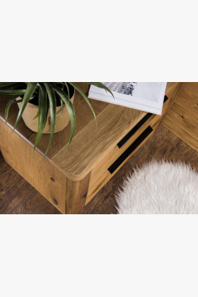 Dubový nočný stolík s dvoma zásuvkami, Texas 82 , Nočné stolíky - 1 2