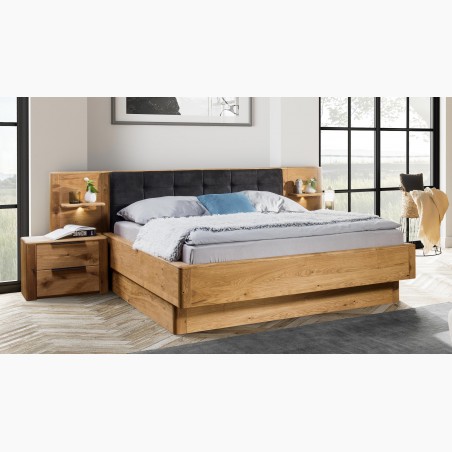 Dubový nočný stolík s dvoma zásuvkami, Texas 82