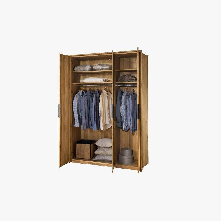 Trojdverová šatníková skriňa dub, Texas 03 , Šatníky- 4