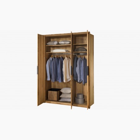 Trojdverová šatníková skriňa dub, Texas 03 , Šatníky- 4
