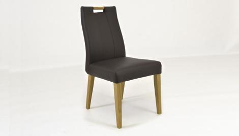 Dubová židle kožená - hnedá, Jana