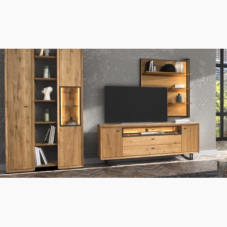 Dubová vitrína so sklom, vilo 11