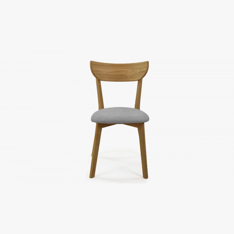Moderná dubová stolička Eva, sivé sedadlo , jedálenské stoličky- 5