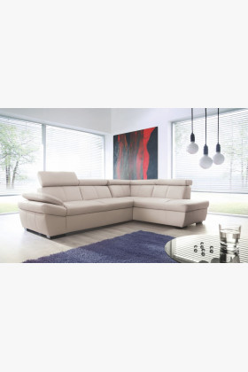Kožená rohová sedacia súprava s úložným priestorom a funkciou spania - SALERNO viac farieb , Rohové sedacie súpravy- 1 2