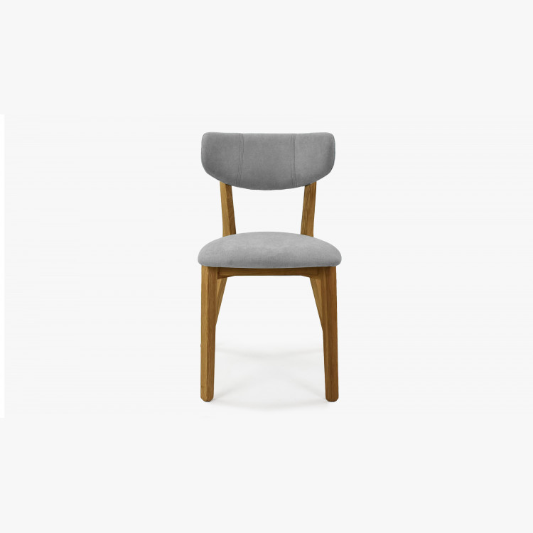 Látková stolička - nohy dub, Amisa sivá , Jedálenská stolička- 5
