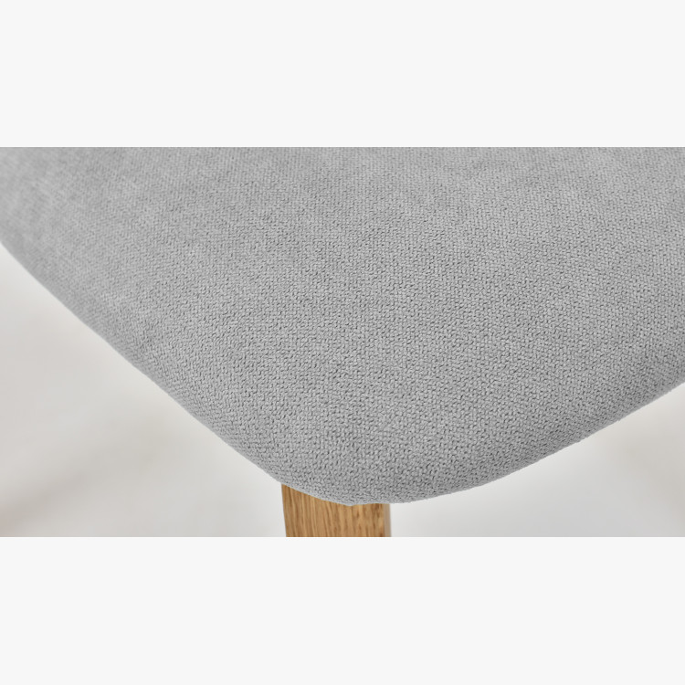 Látková stolička - nohy dub, Amisa sivá , Jedálenská stolička- 8