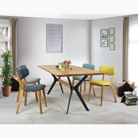 Látková stolička - nohy dub, Amisa sivá , Jedálenská stolička - 2