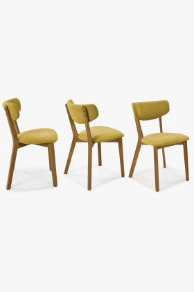 Látková stolička - dubové nohy, Amisa žltá , Žlté jedálenské stoličky- 1 2