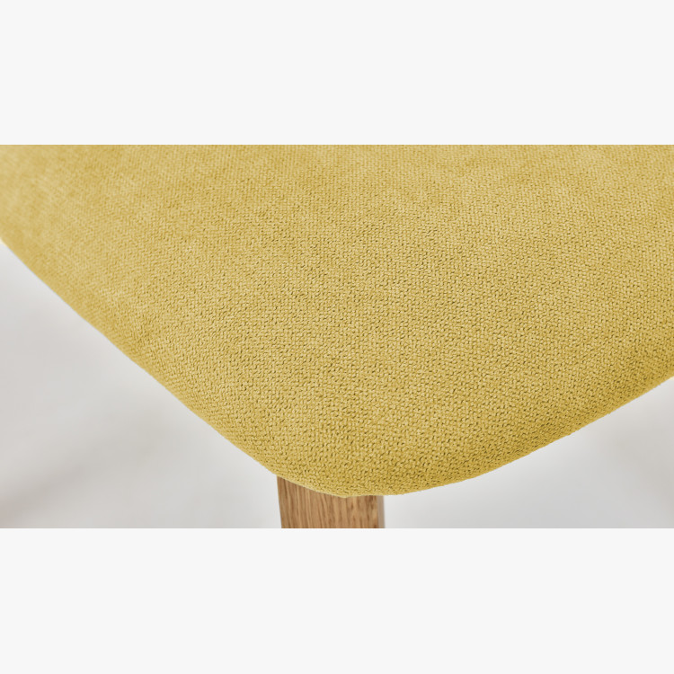 Látková stolička - dubové nohy, Amisa žltá , Žlté jedálenské stoličky- 7