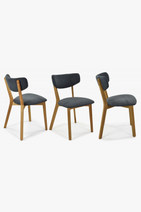 Látková stolička - nohy dub, Amisa antracit , Jedálenská stolička- 1 2