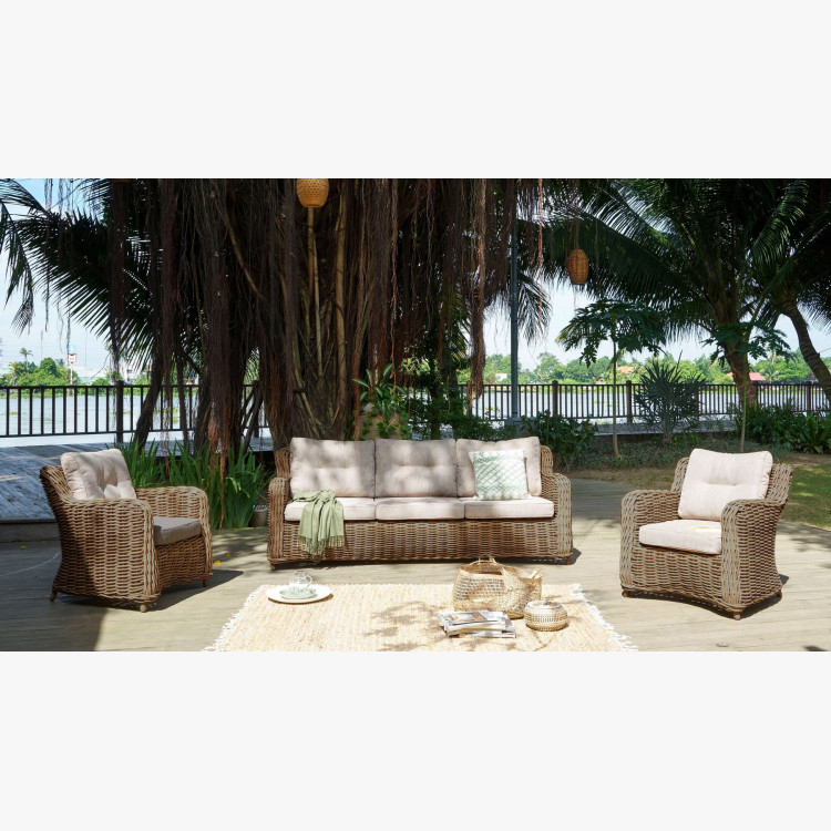 Ratanové záhradné sedenie hnedé, Barakaldo , Záhradné súpravy- 7