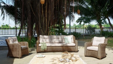 Ratanové záhradné sedenie hnedé, Barakaldo , Záhradné súpravy- 7