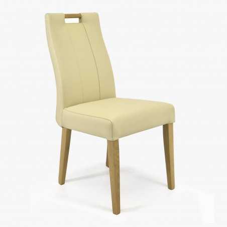 Dubové kožené kreslo, Jana kremova , Jedálenské stoličky- 1