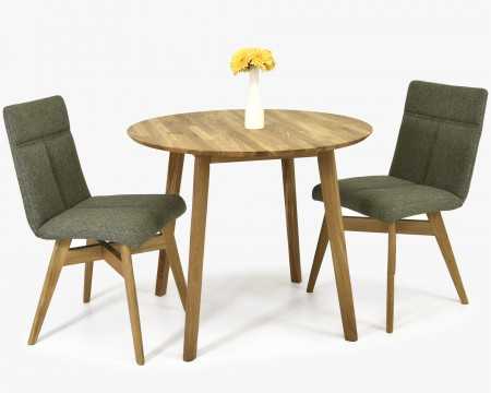 Jedálenský stôl okrúhly - dub, Tomas 90 cm , Dubové jedálenské stoly- 2