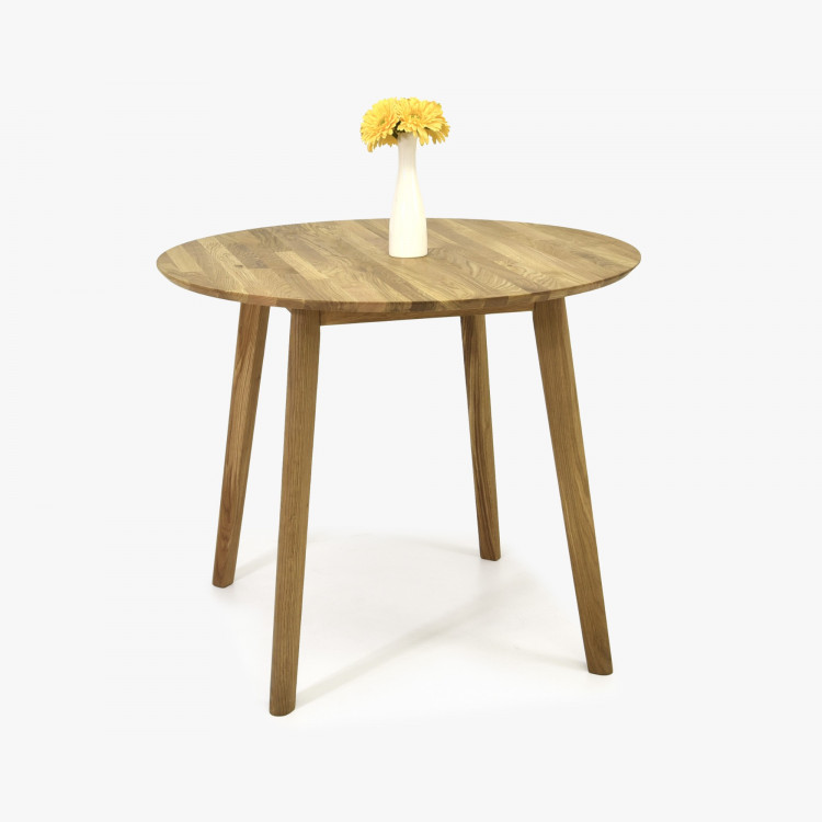 Jedálenský stôl okrúhly - dub, Tomas 90 cm , Dubové jedálenské stoly- 3