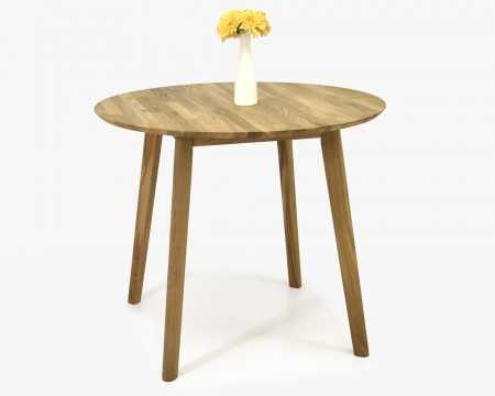 Jedálenský stôl okrúhly - dub, Tomas 90 cm , Dubové jedálenské stoly- 3