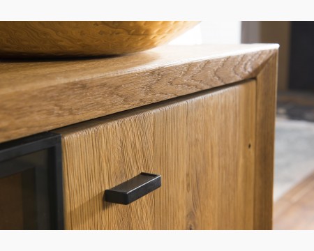 Moderná dubová obývacia stena s osvetlením, kolekcia Vilo , Obývacia stena z masívneho dreva- 6