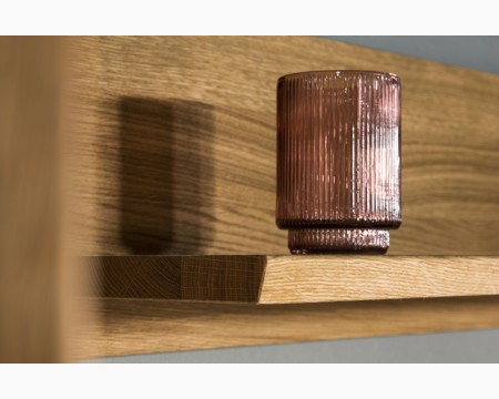 Moderná dubová obývacia stena s osvetlením, kolekcia Vilo , Obývacia stena z masívneho dreva- 7